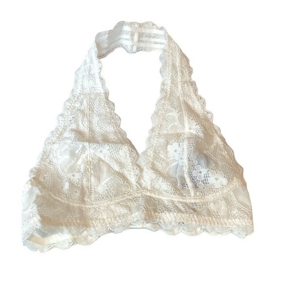Free People Other - Free People Galloon Lace Halter Bra Powder White XSmall